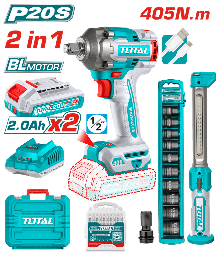 IMPACTO INALAMBRICA 1/2  405NM + ACCESOR