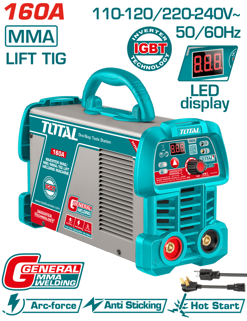 Soldador inver160a mma-lift-tig 110-220v