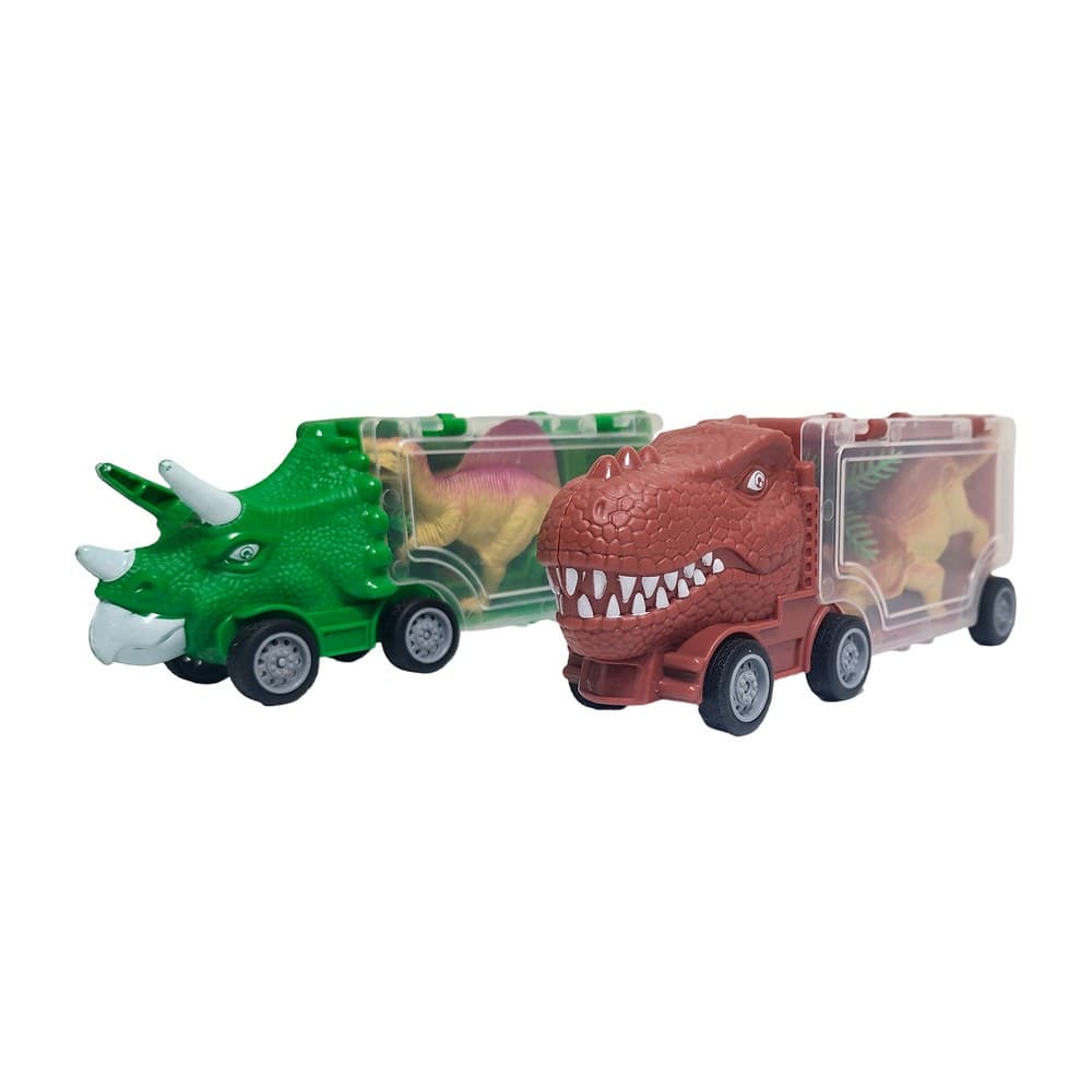 Carro Camion Dinosaurios Transporte Duo