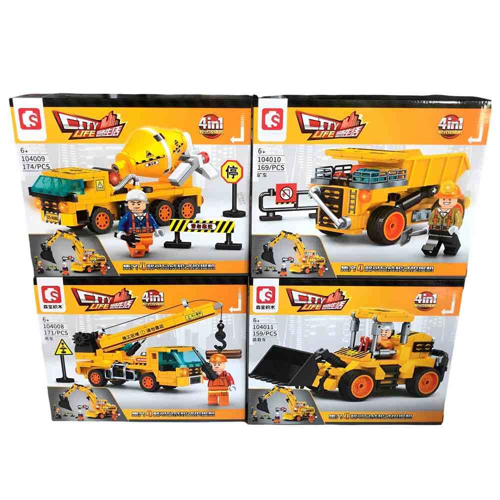 Retroexcavadora City Figura Armable Arma
