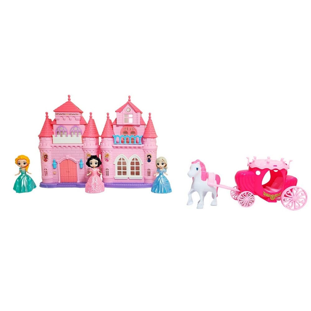 Castillo Casa Muñecas Princesas + Carrua