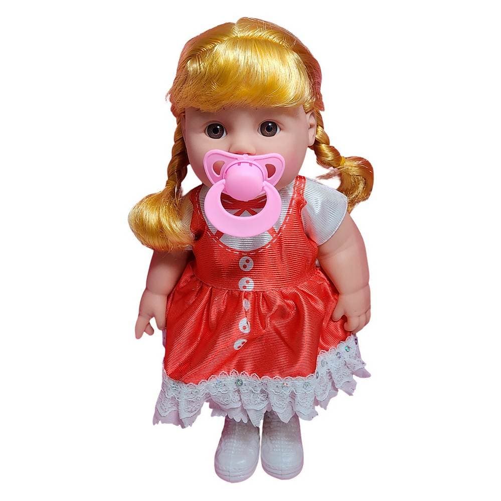 Muñeca Bebe Vestido + Utencilios Pañal
