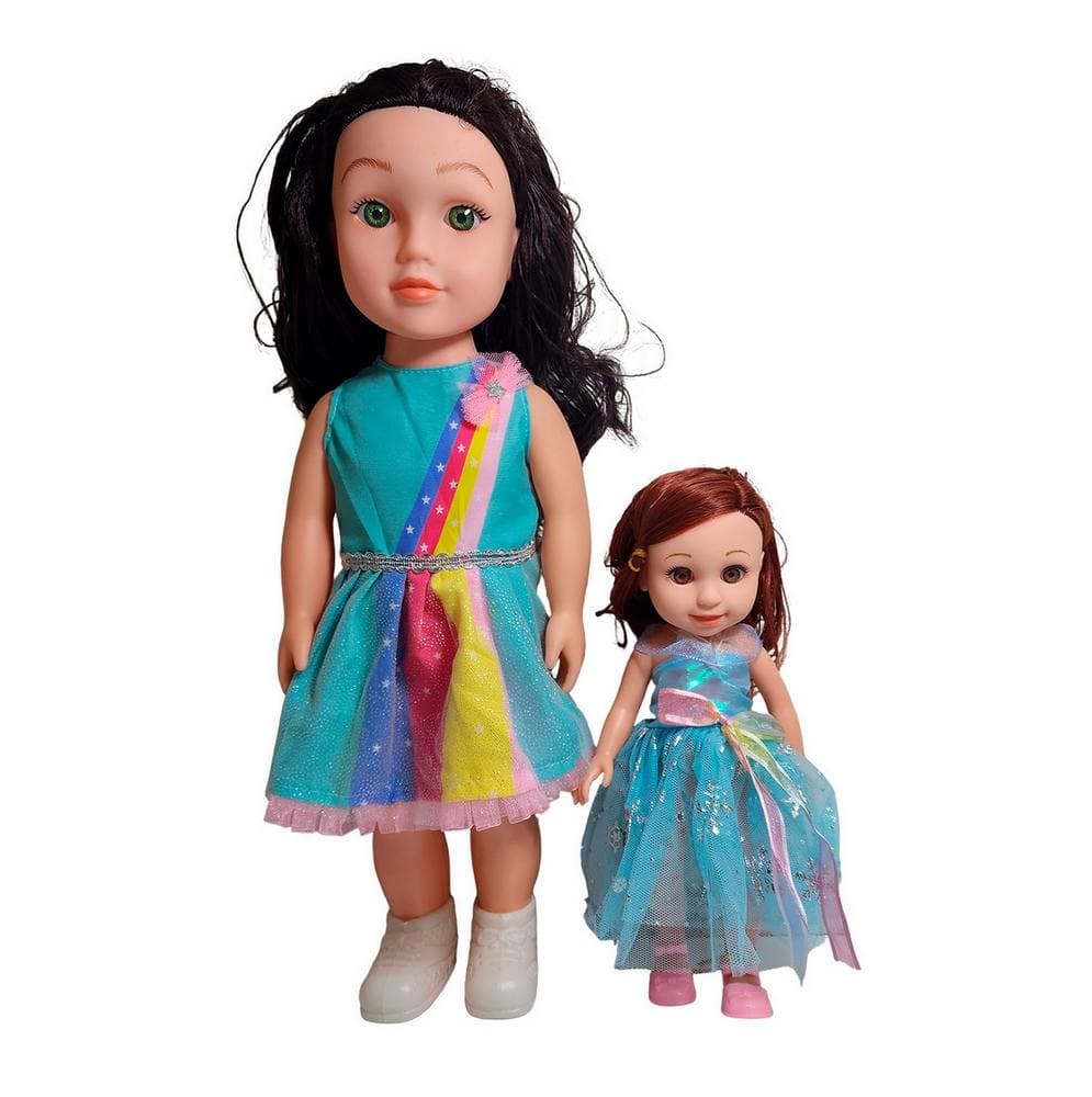 Muñeca Con Vestido Y Muñeca Mini + Diade