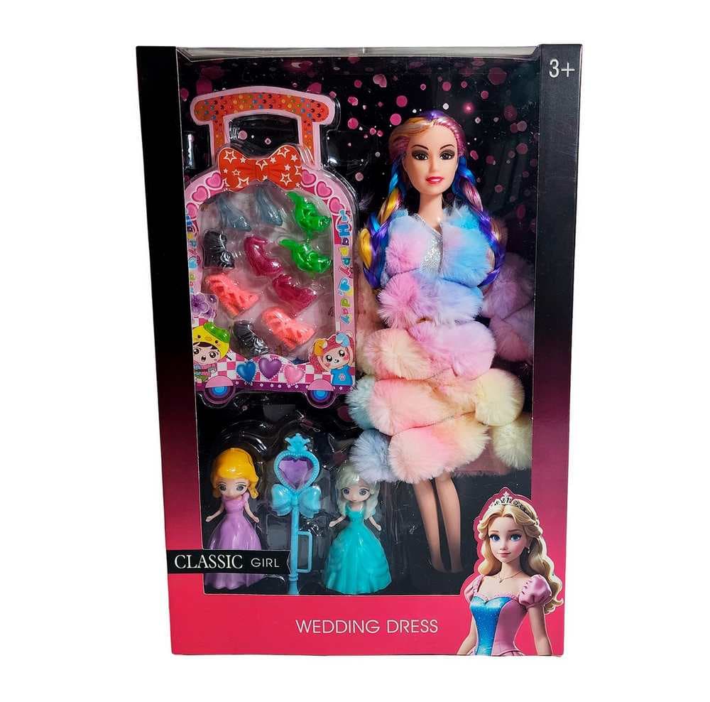 Muñeca Con Abrigo Peludo Mini Princesas