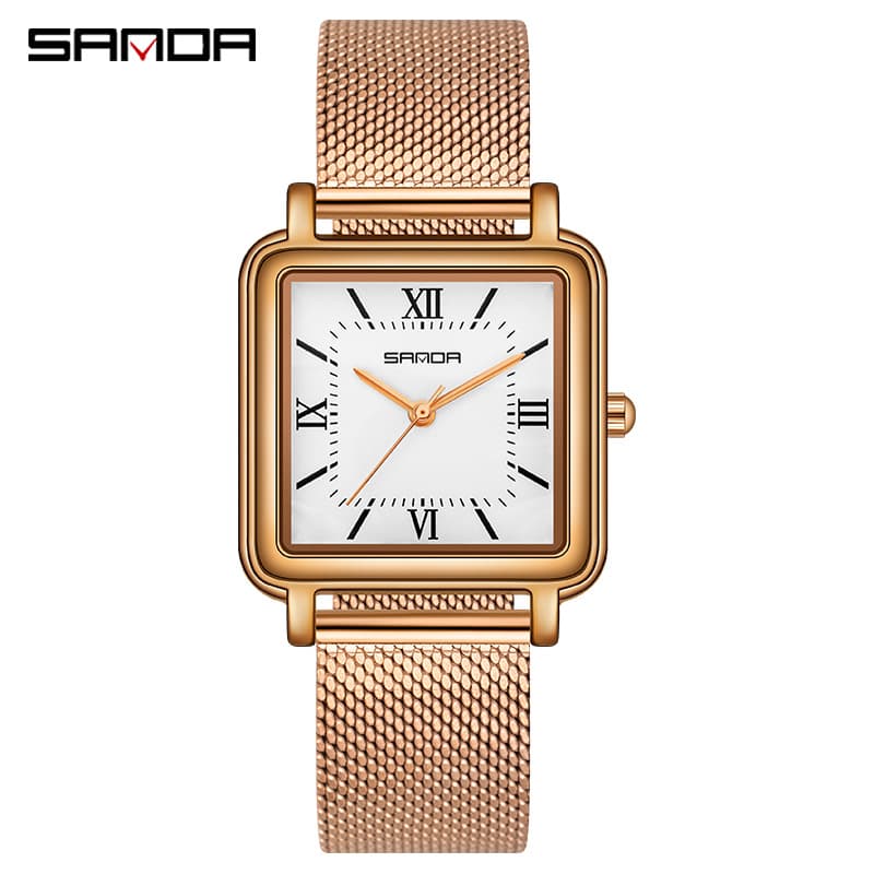 RELOJ SANDA 1103 ROSA/MANILLA TEJIDA