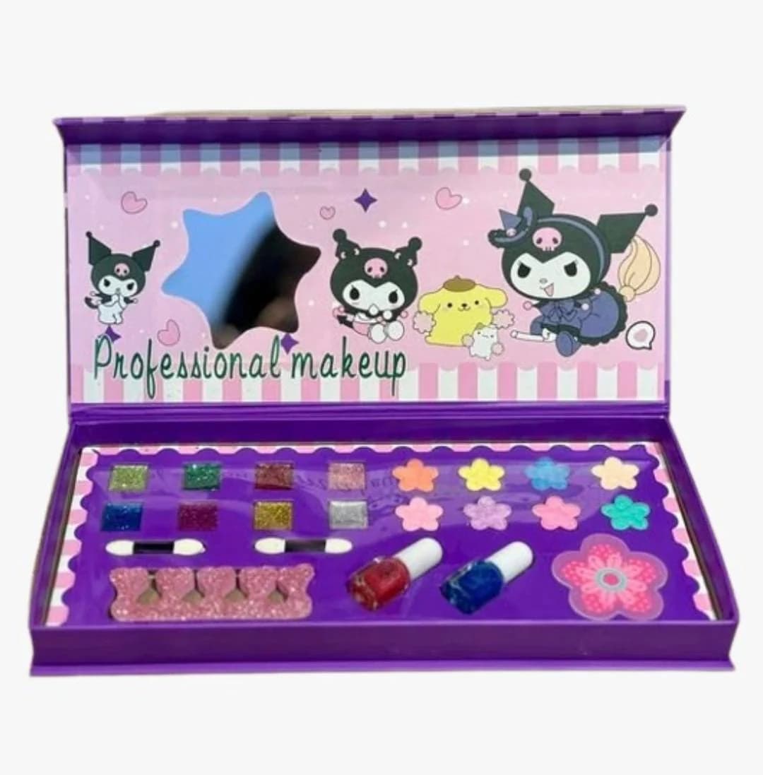 CAJA DE MAQUILLAJE KUROMI + PULSERA