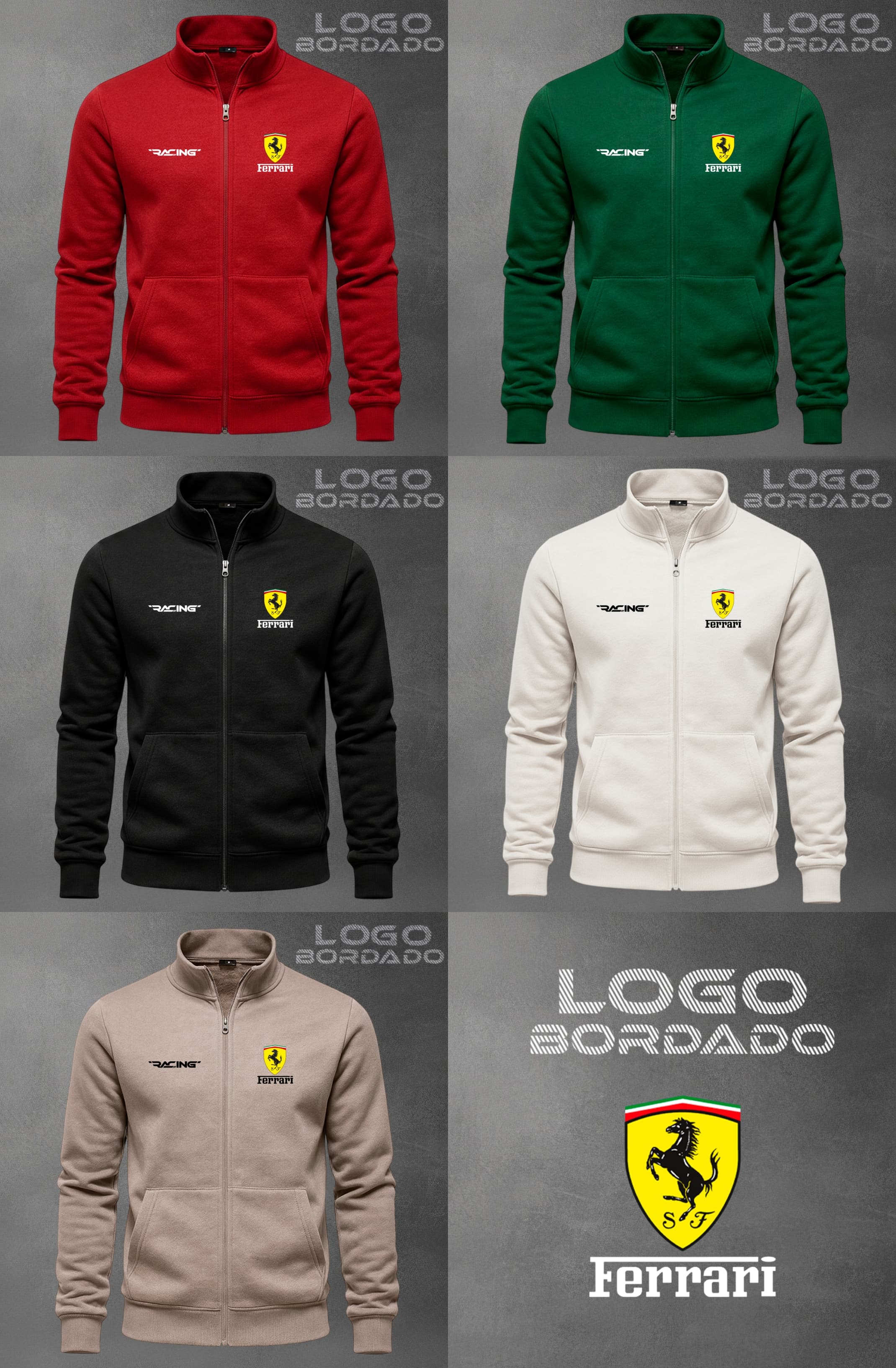 BUZO CUELLO ALTO CARRO FERRARI BORDADO