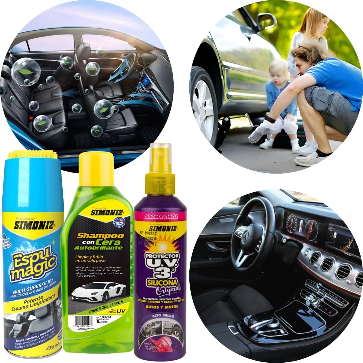 Kit limpieza brillo simoniz auto interio