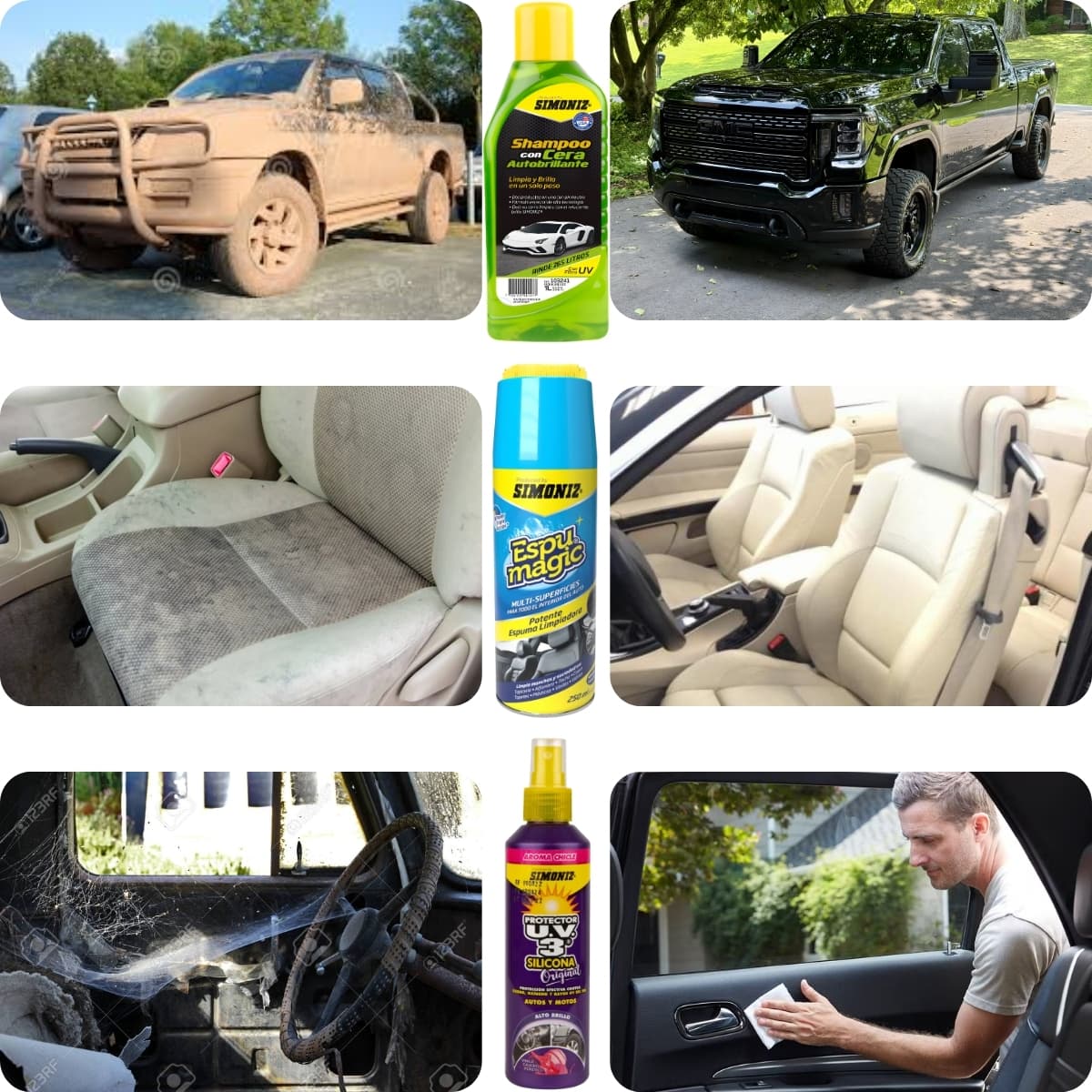 Kit limpieza brillo simoniz auto interio