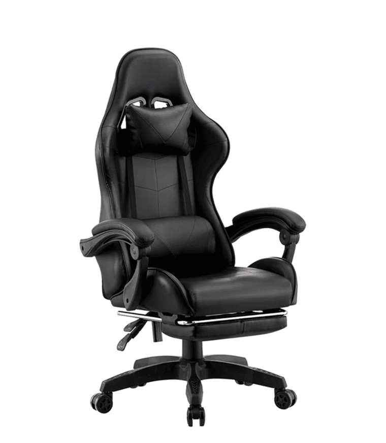 Silla Gamer Con Reposapies Negra