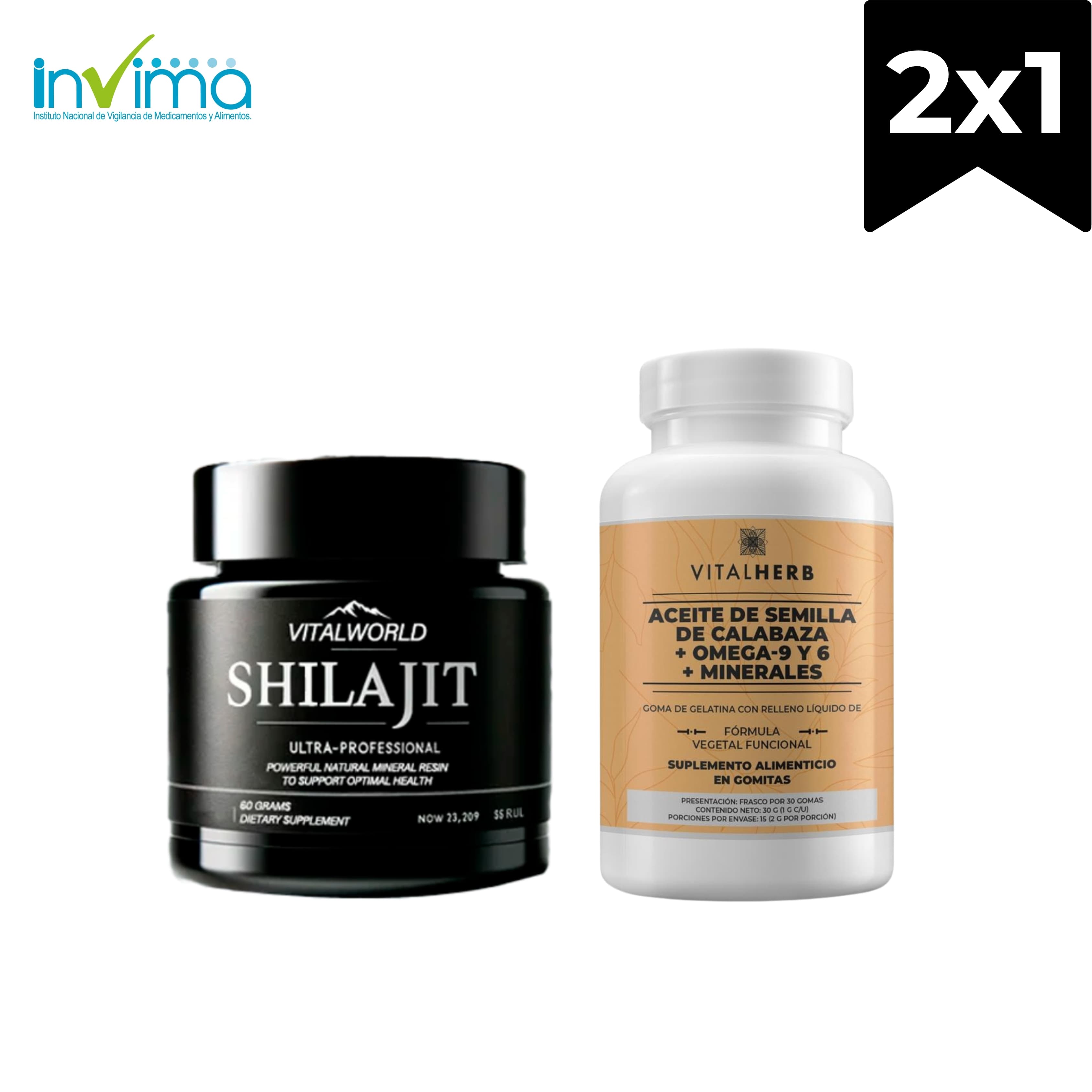 SHILAJIT + SEMILLAS DE CALABAZAX30 COMBO