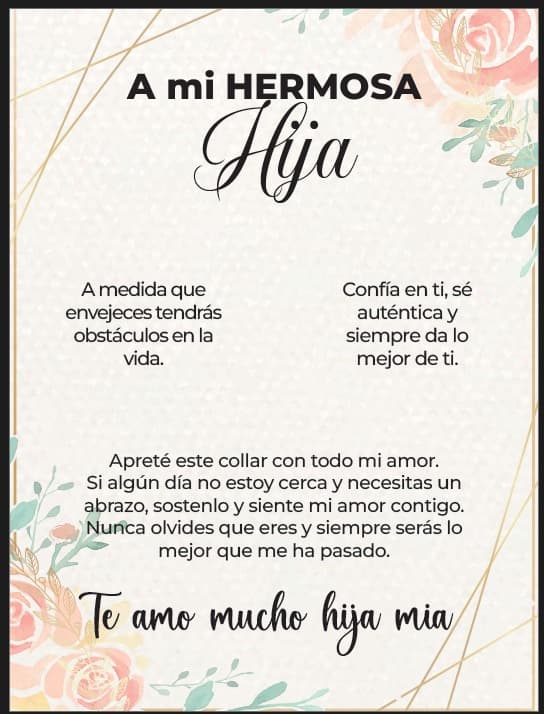 Tarjeta Prediseñada HIJA 2 paraCAJAREGA