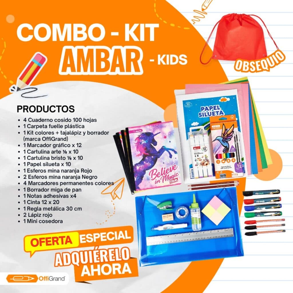 Kit escolar ambar