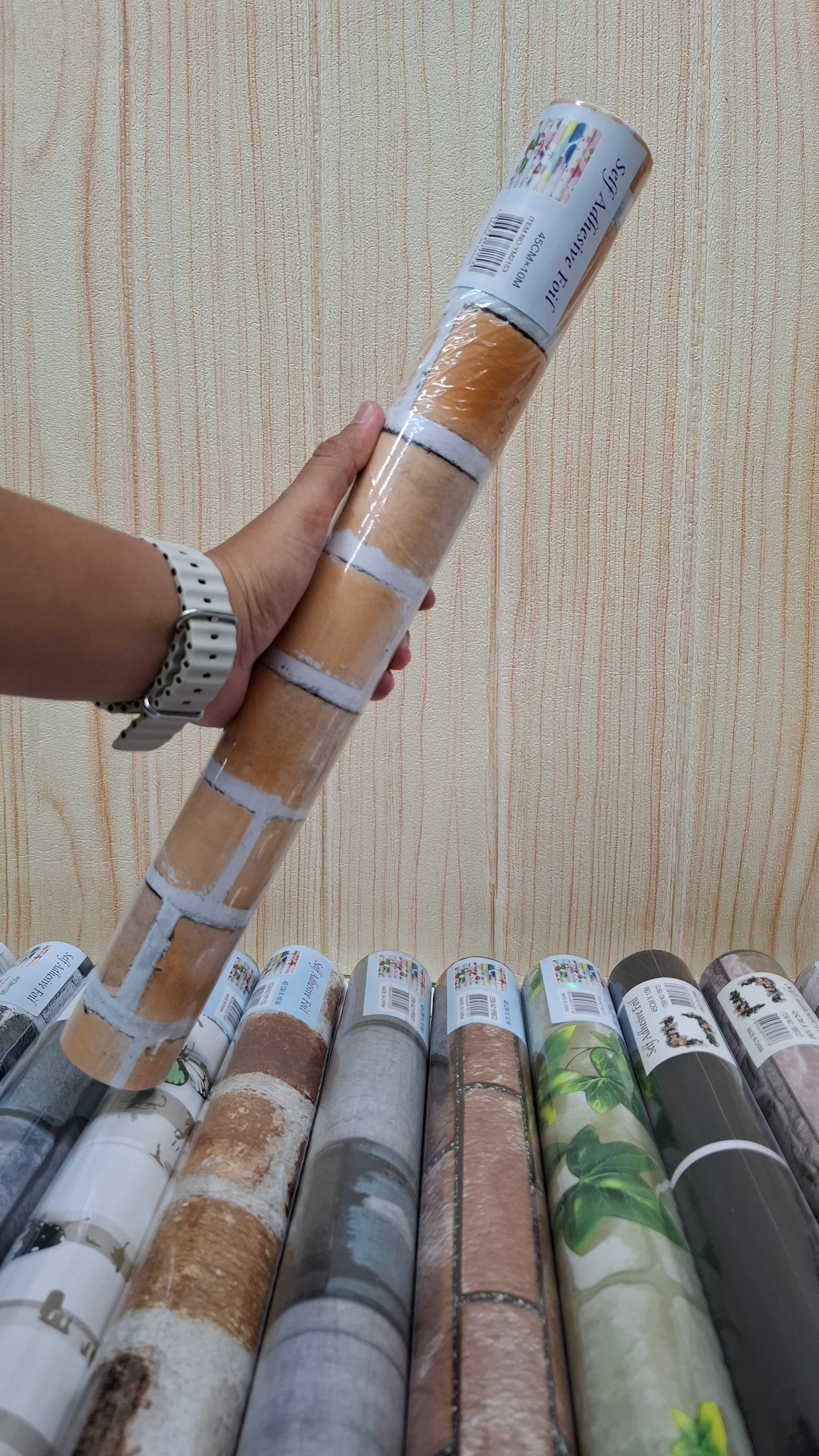 Rollo adhesivo ladrillo PVC 10mts YM2153