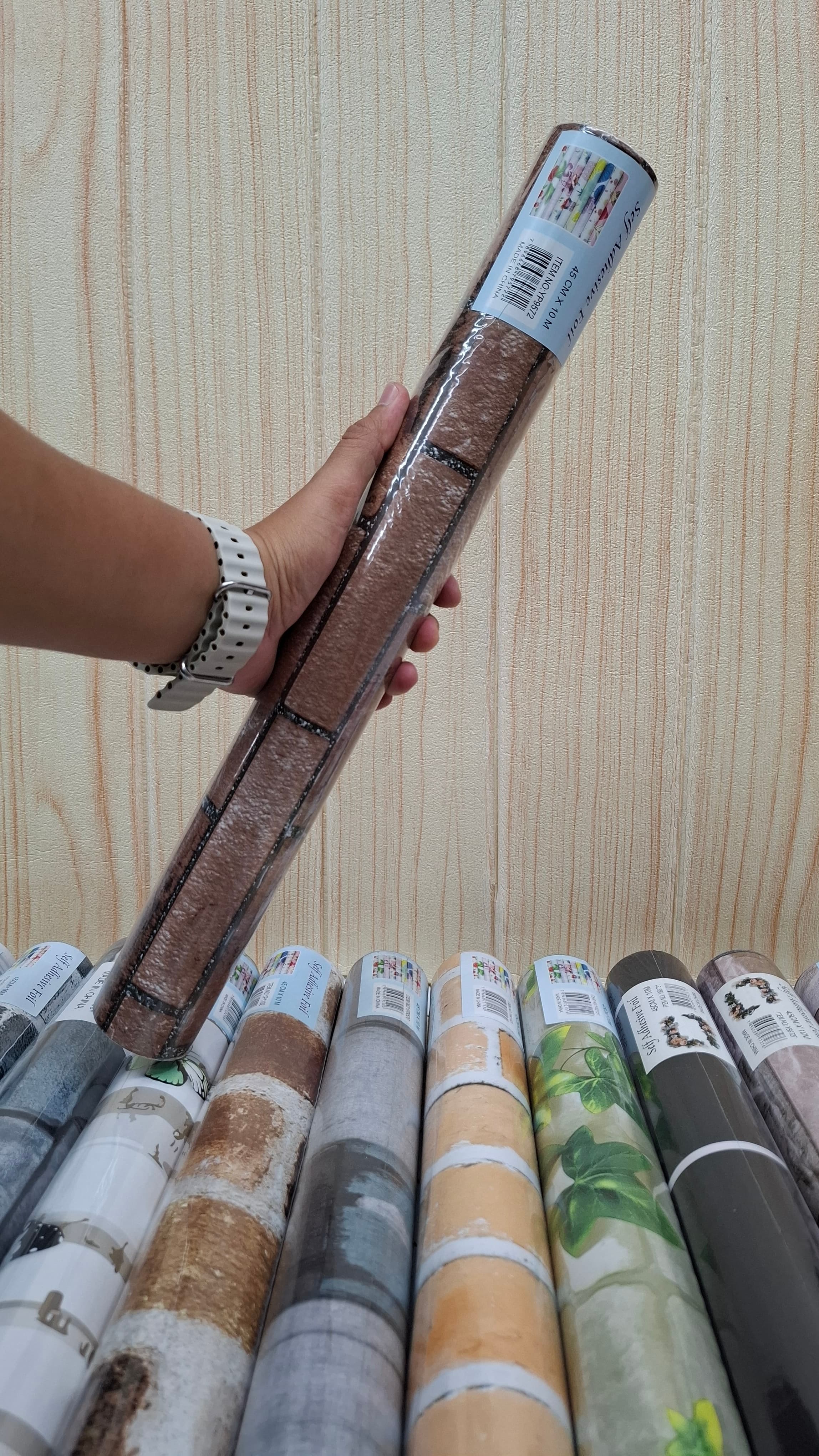 Rollo adhesivo ladrillo PVC 10mts YP9572