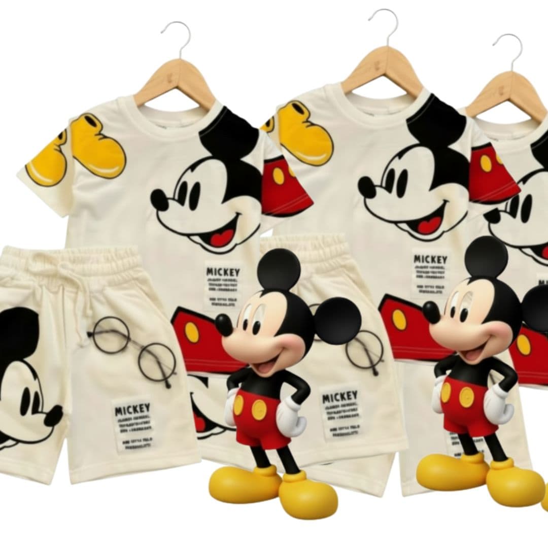 Conjunto Mickey Beige Manga Corta