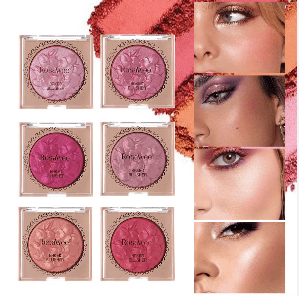 Rubor Rosa Perlado Glow Premium 6 tonos