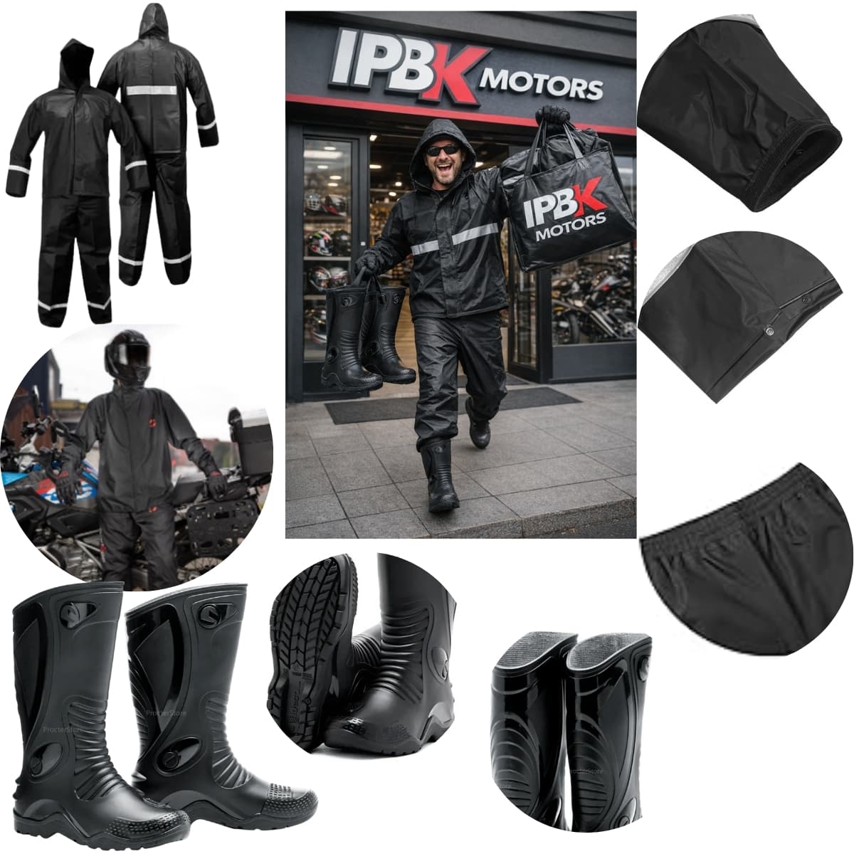 Kit conjunto impermeable botas dakar mot