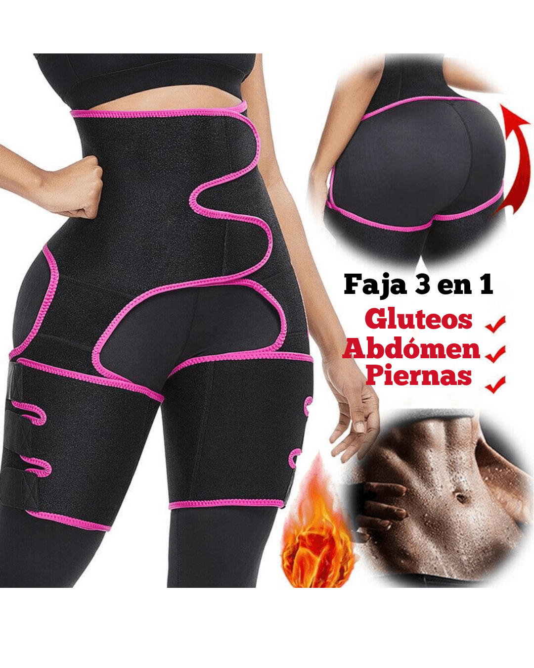 FAJA 3 EN 1 ABDÓMEN PIERNAS Y GLUTEOS