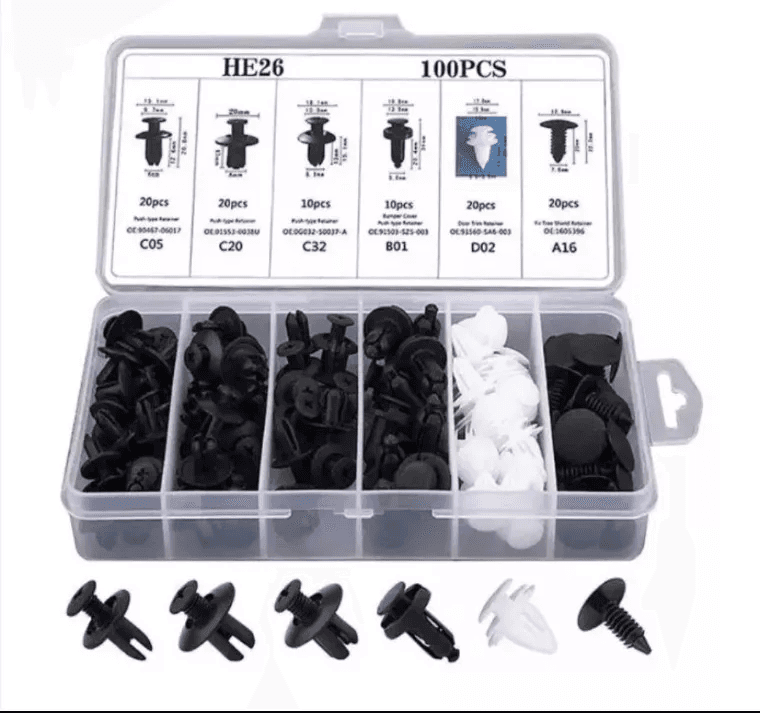 Kit Pines Plasticos Para Carro 100 Unds