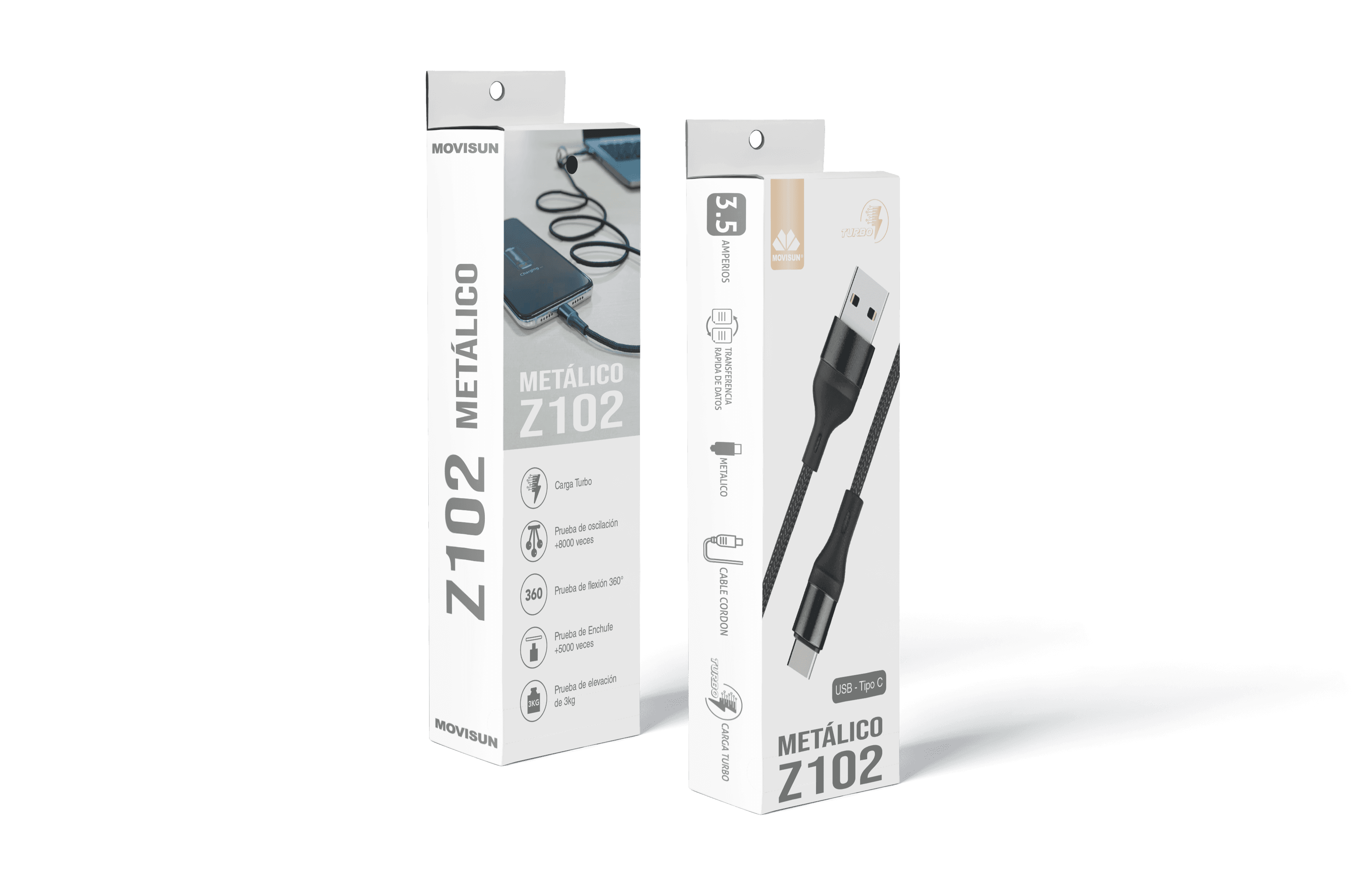 Cable USB a Tipo C Movisun Z102 Metálico