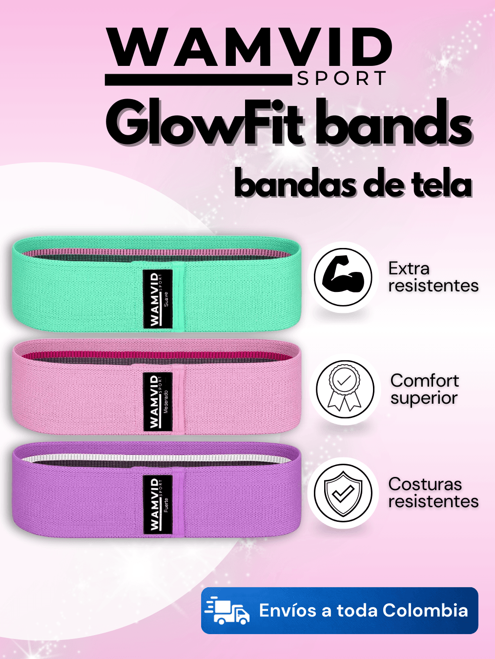 Bandas Elasticas de Tela KIT X3