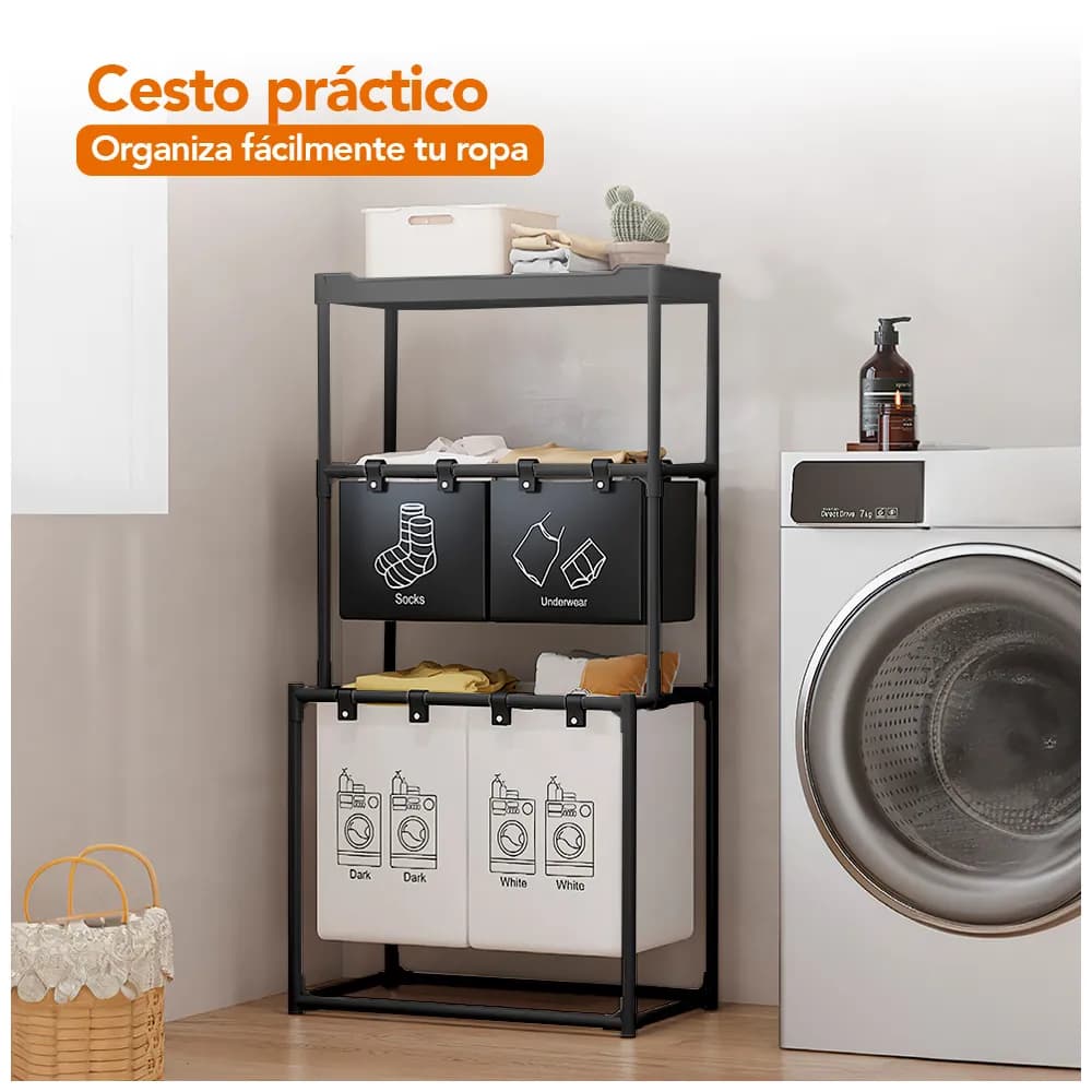 Cesto De Ropa Sucia Organizador 3Niveles