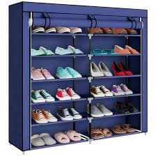 Zapatero 6 Niveles Doble de Tela Azul