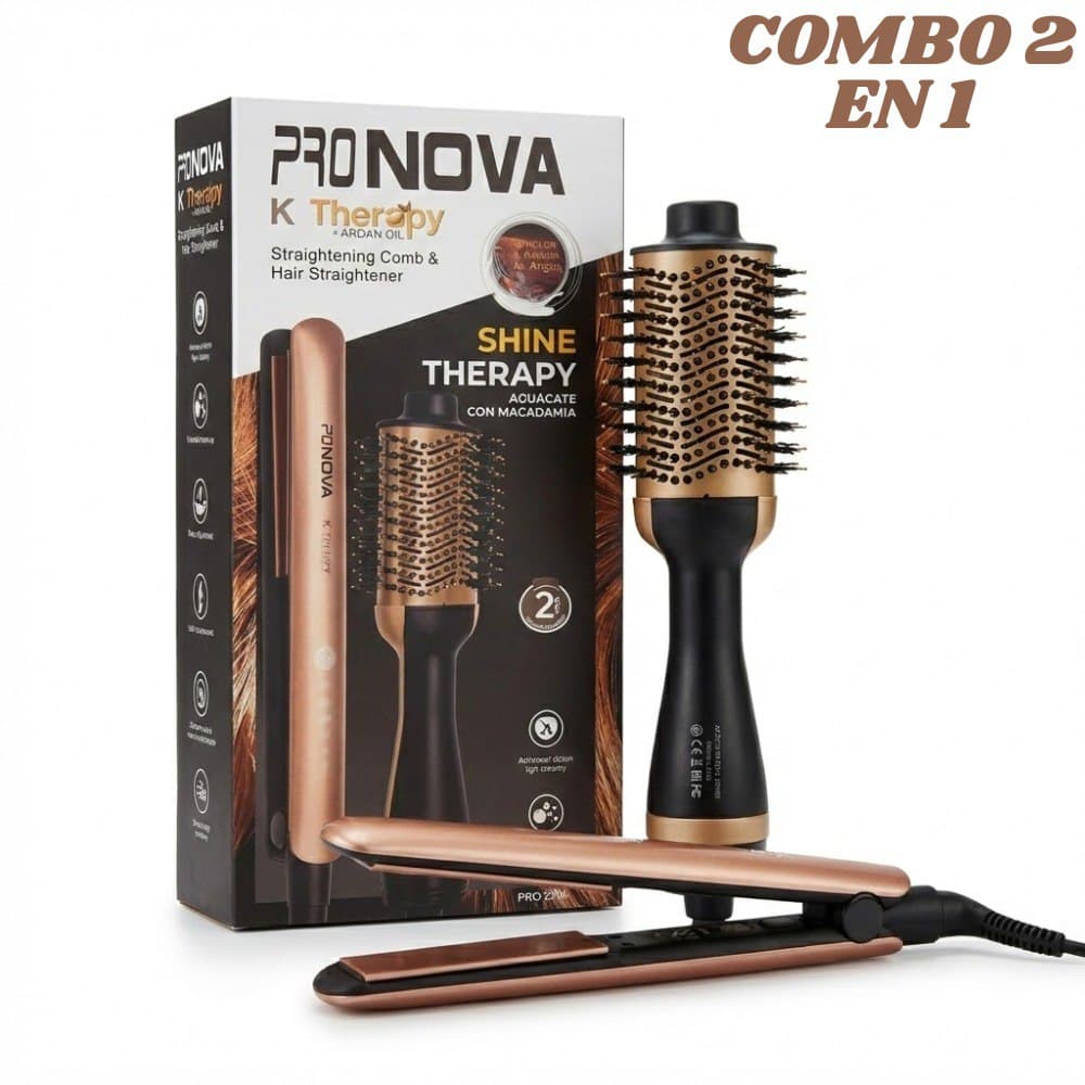 Combo Plancha Y Cepillo Secador Generico