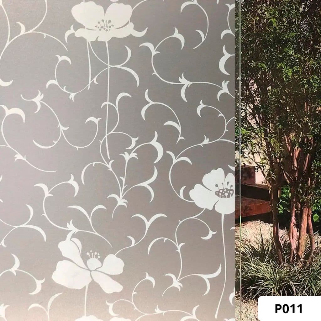 Vinilo Estilo Vitral Floral P011