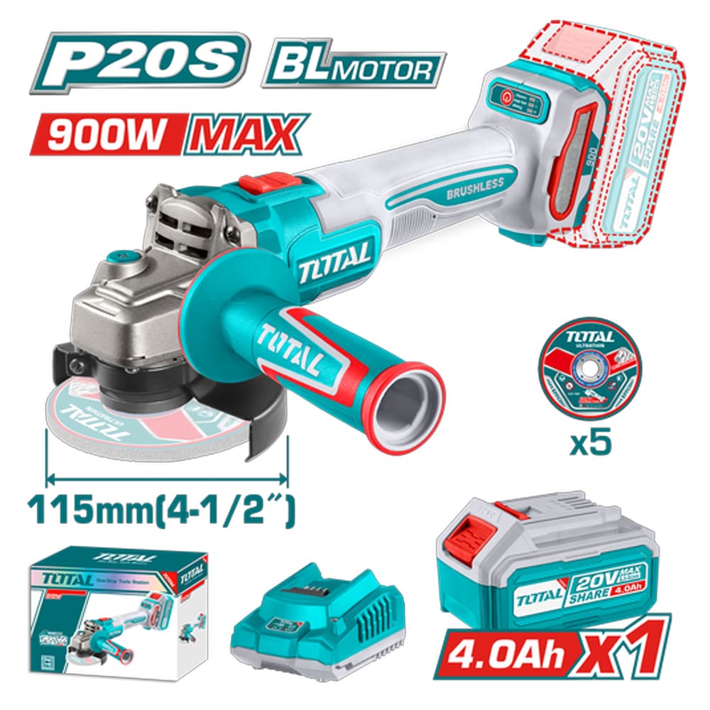 PULIDORA INALAM 4 1/2 INDUS 900W + 1 BAT