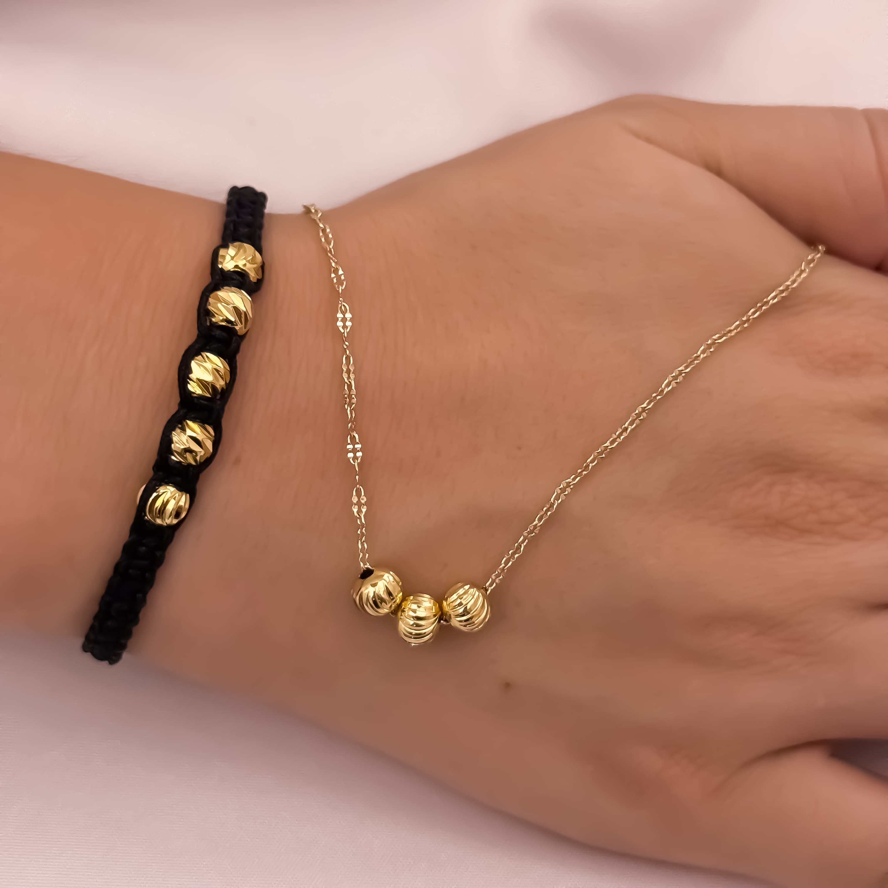 Cadena  balin + pulsera diamantado