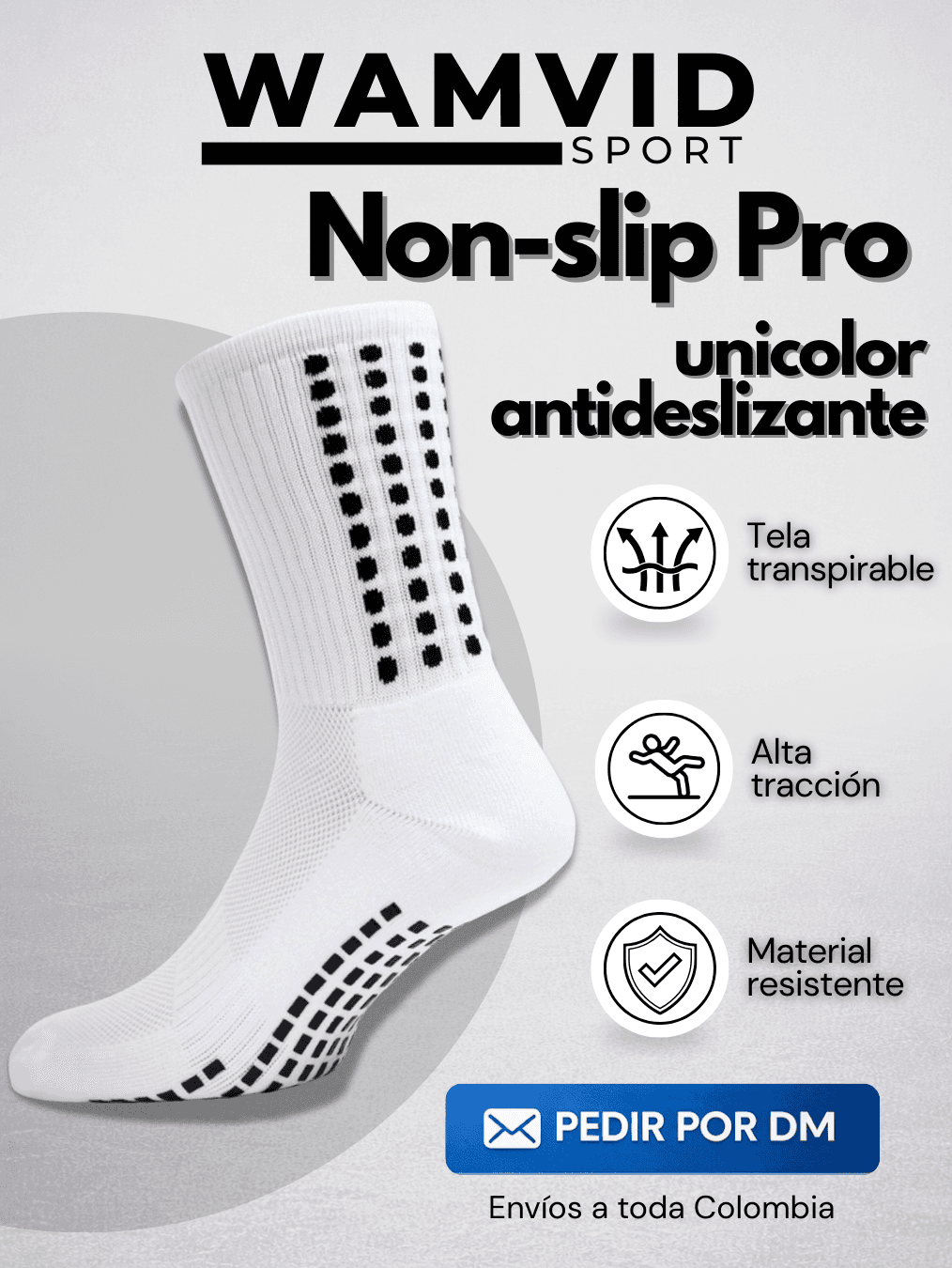 Medias Antideslizantes Unicolor Blanco
