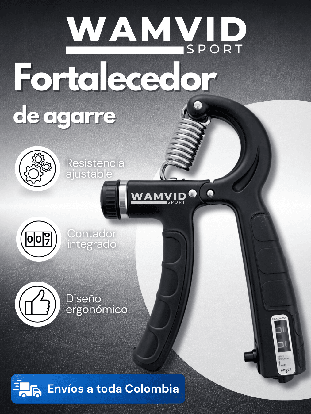 HAND GRIP Ejercitador Mano Contador NGR