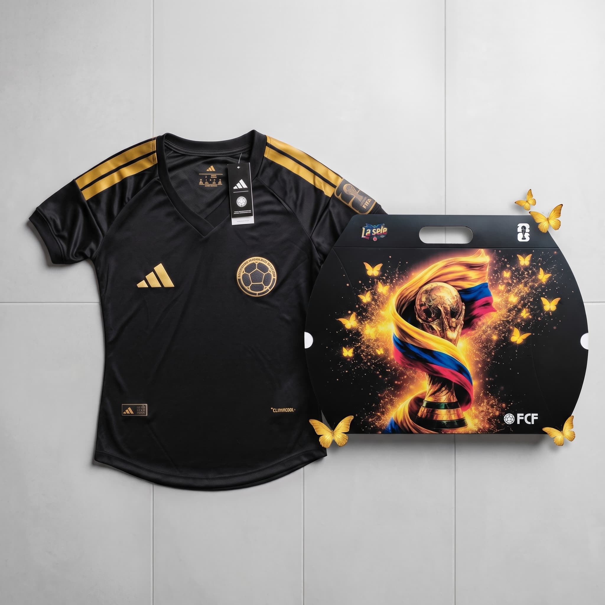 Camiseta colombia black gold dropi cup