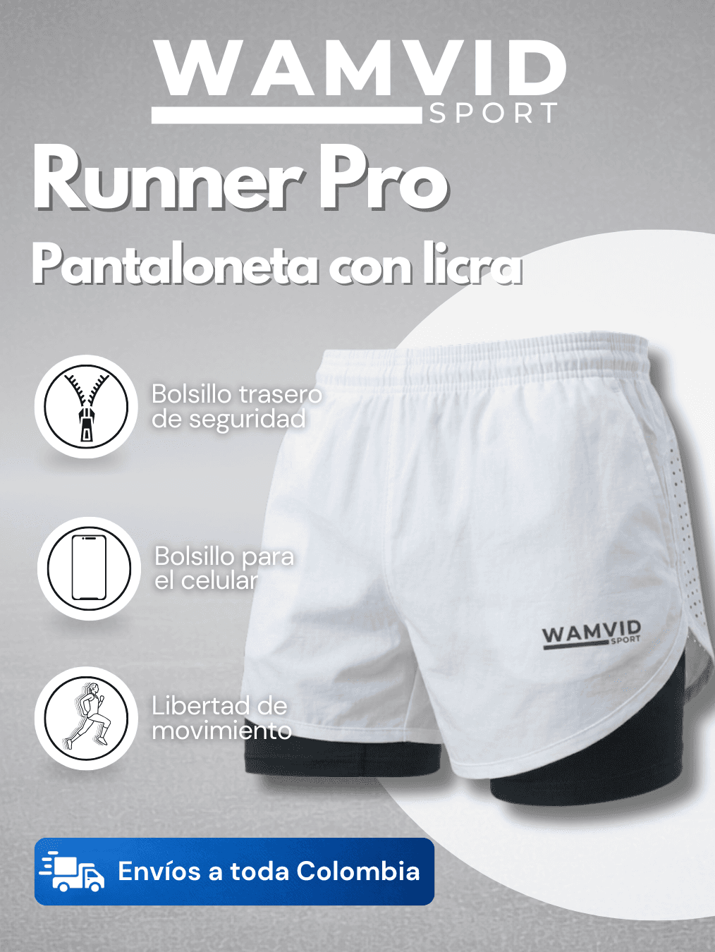 Pantaloneta RUNNING BLANCA licra