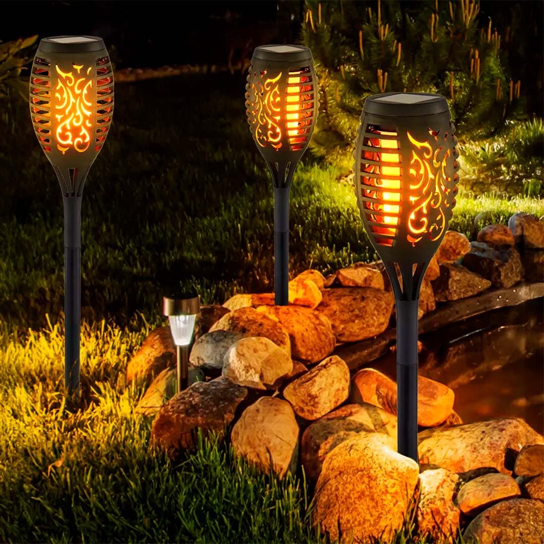 FAROL ANTORCHA SOLAR LED PARA JARDIN x 1