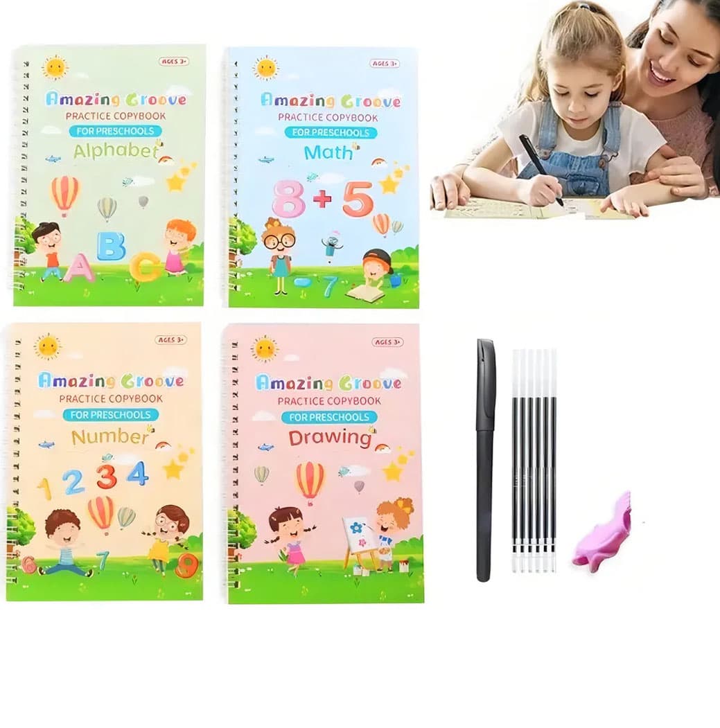 4 Libros De Practica caligrafía Niños