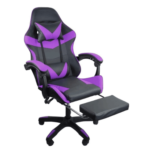 Silla Gamer Con Reposapies Morada