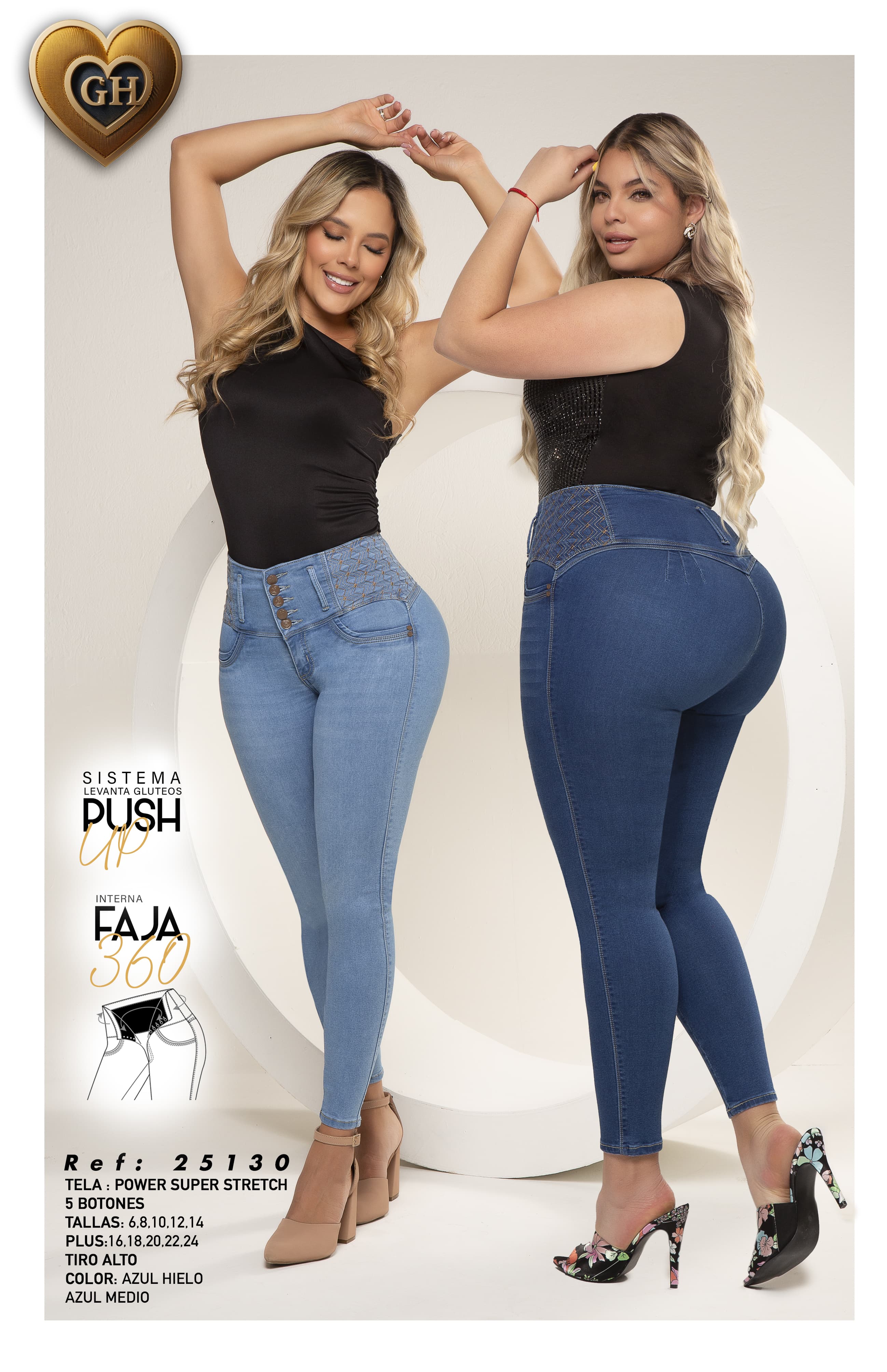 REF 25130 JEANS FAJA 360 PUSH UP