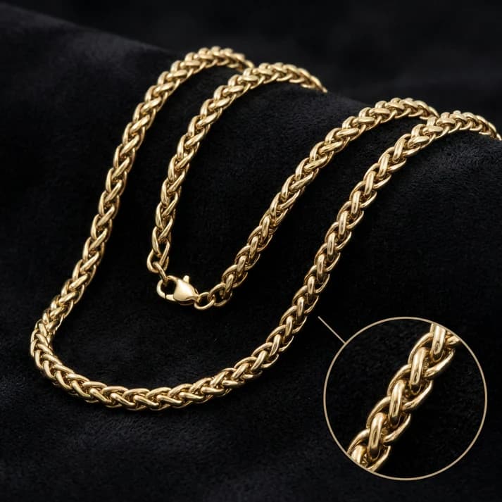 Cadena Trigo - Oro laminado 18 k