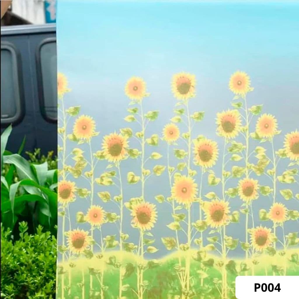 Vinilo Estilo Vitral Girasoles P004
