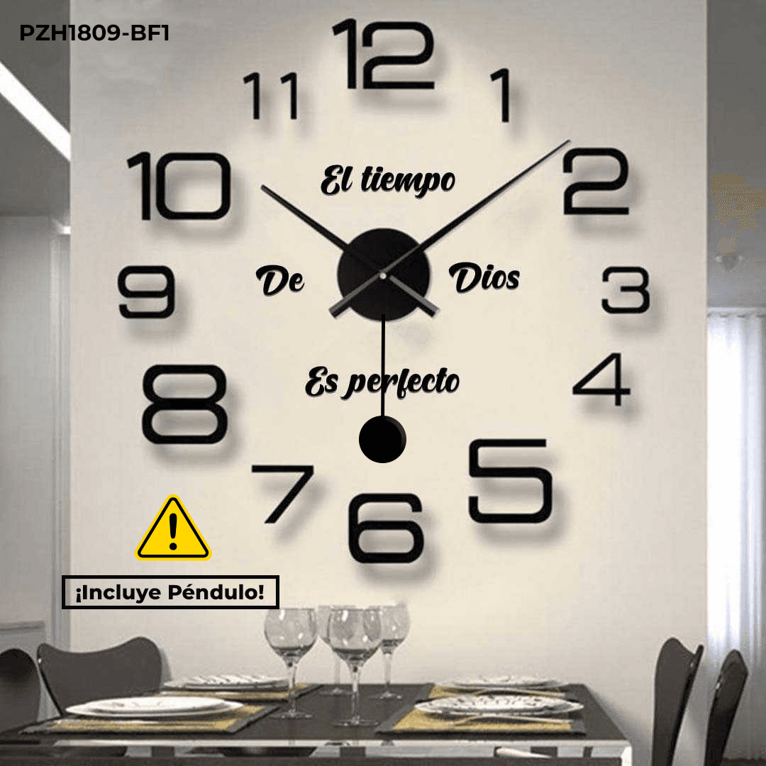 Pzh1809 f1 reloj 3d adhesivo con pendulo