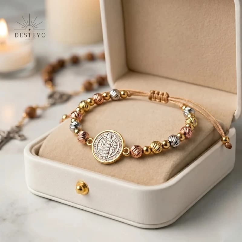Pulsera san Benito 3 Oros
