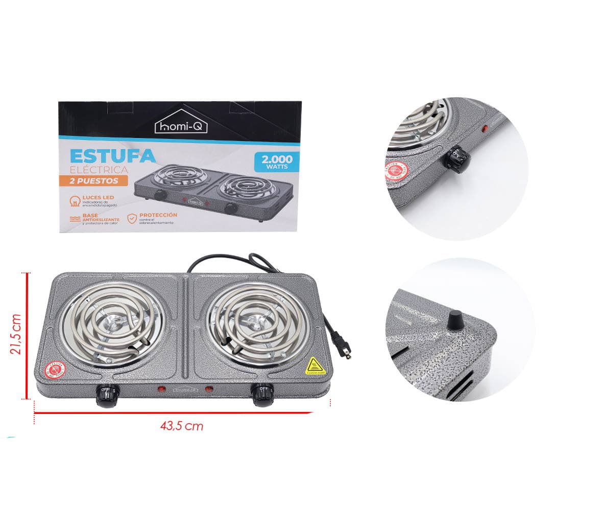 ESTUFA ELECTRICA Y METALIZADA HOMI-Q 2P