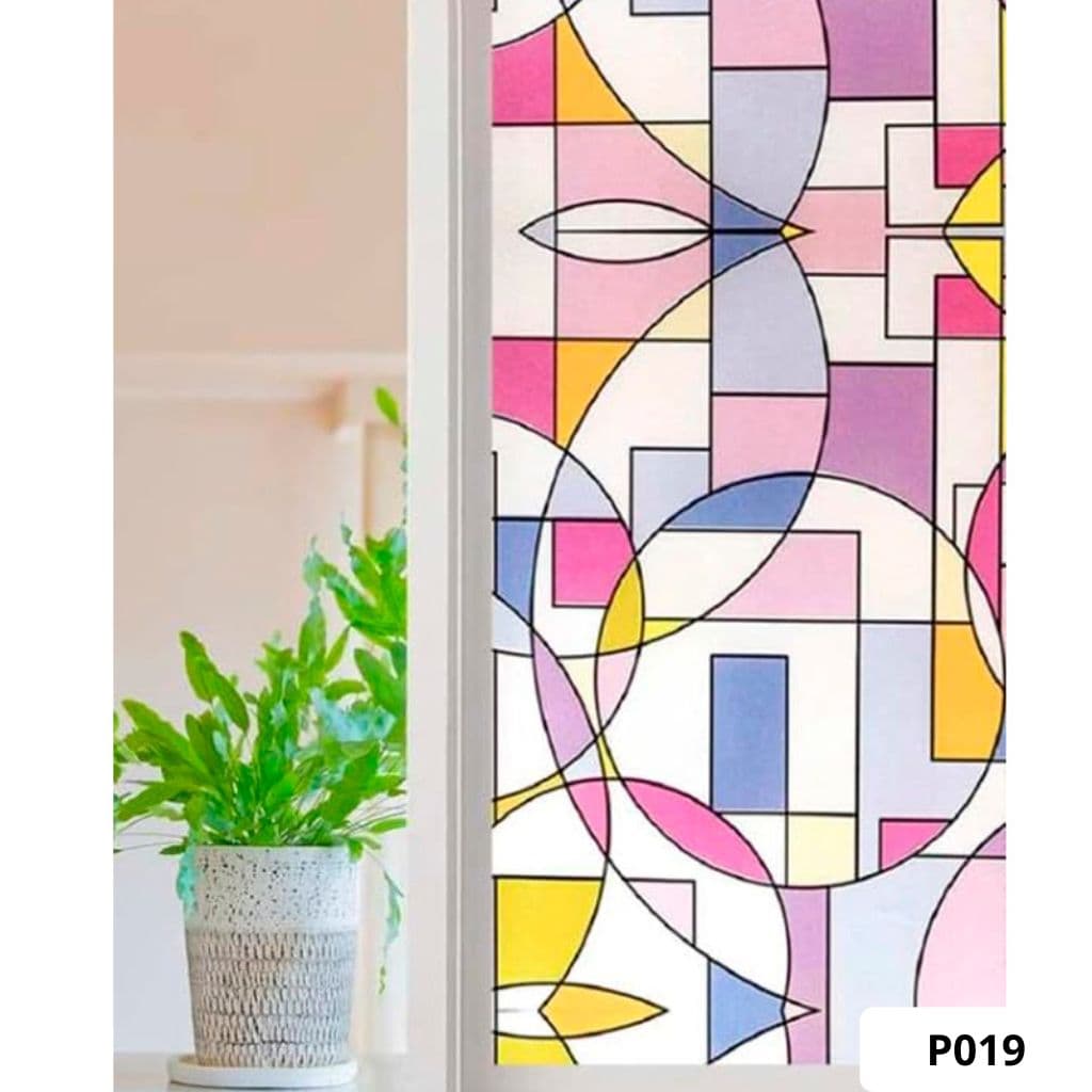 Vinilo Estilo Vitral Geometrico P019