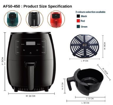 Freidora de Aire Digital 6L
