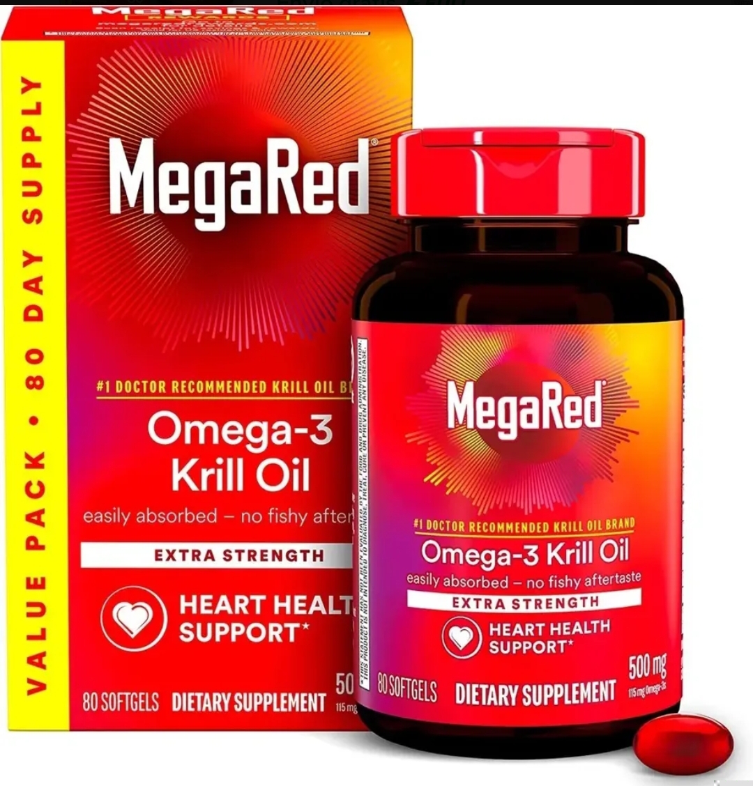 Mega Red Omega-3 Krill Oil 500mg 80 Soft