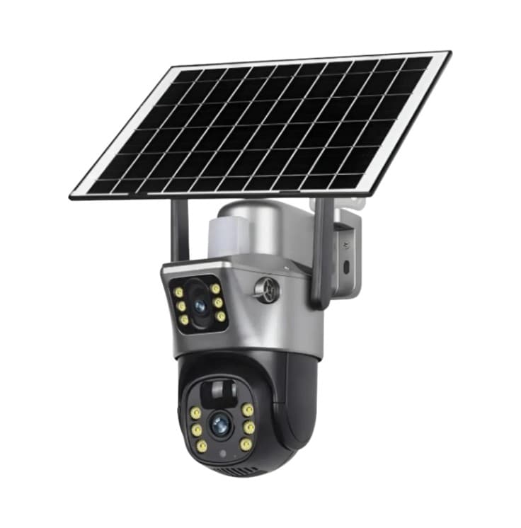 Camara ptz doble lente con panel solar