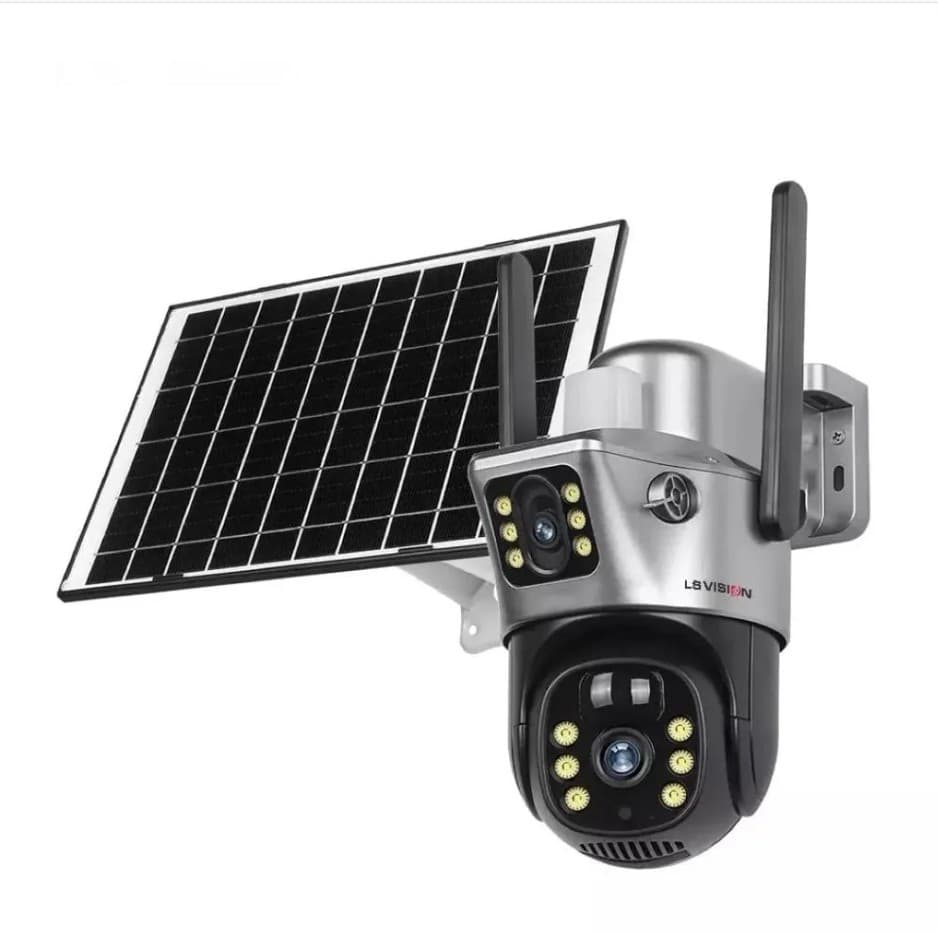 Camara doble lente con panel solar